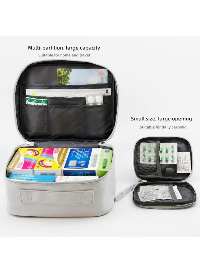 FLYNGO 2Pcs Medicine Pouch Empty First Aid Kit Bag for Travel, Home, Camping, Sports Emergency Survival Medicine Storage Bag (Grey) - Image 4
