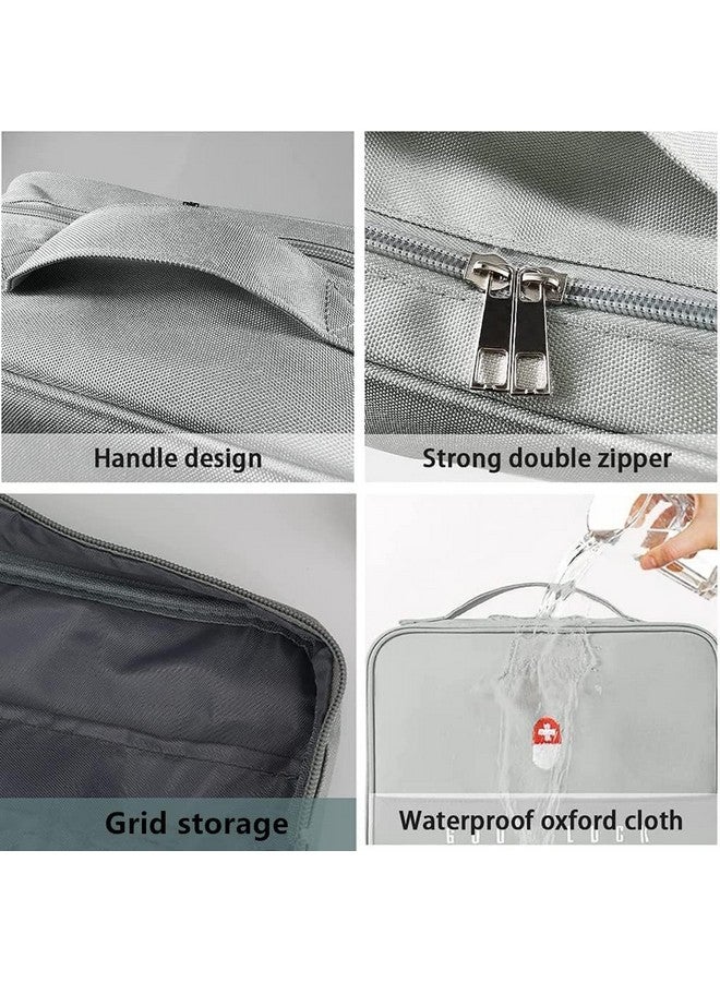 FLYNGO 2Pcs Medicine Pouch Empty First Aid Kit Bag for Travel, Home, Camping, Sports Emergency Survival Medicine Storage Bag (Grey) - Image 3