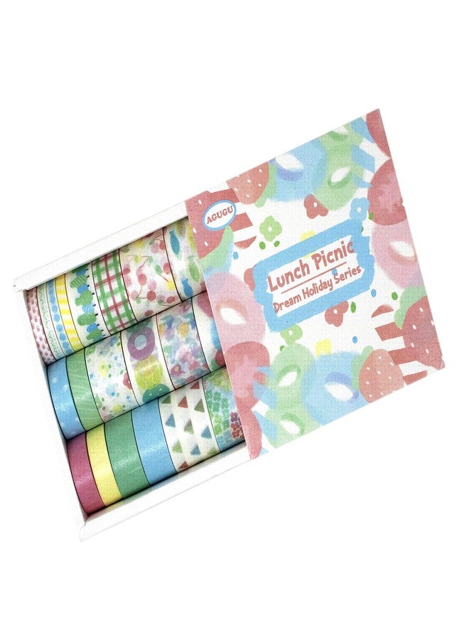 Lakeer 20 Washi Tapes | Decorative Craft Tapes | Dream Holiday Series | 5mm, 10mm, 15mm, 20mm X 4 Pcs Each | Ideal for Scrapbooking, DIY Crafts, Decoration, and Gift Wrapping | Lunch Picnic - Image 2