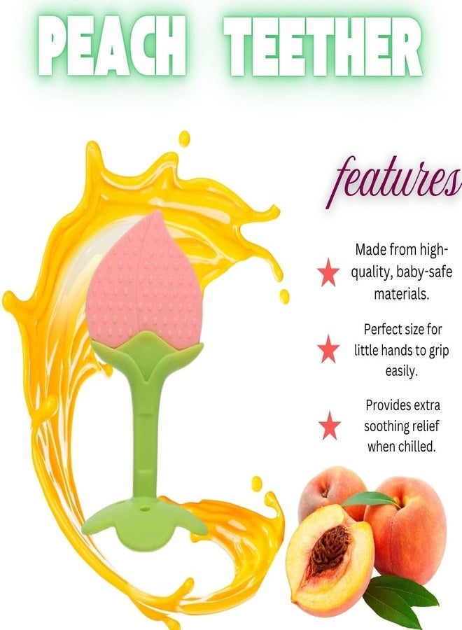 Roforuf Baby Banana Teether,Peach Teether & Fruit Feeder Combo – Safe & Soft Teething Relief & Oral Care Perfect for Newborn Toddlers & Infant Baby - Pack of 3 (Green PCH) - Image 2