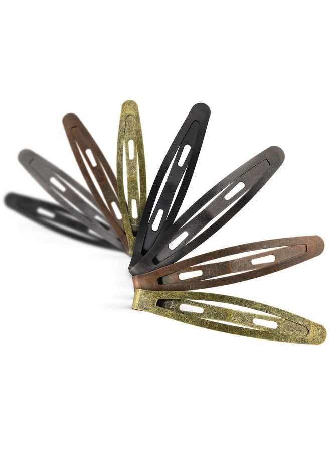 Funtopia - Oval Metal Contour Hair Clips Funtopia 40 Pcs 2.4" Snap Hair Clips Simple Barrettes Hairpins Long Hair Clips For Women Girls Men (Classic Color) - Image 1