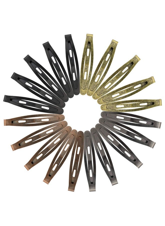 Funtopia - Oval Metal Contour Hair Clips Funtopia 40 Pcs 2.4" Snap Hair Clips Simple Barrettes Hairpins Long Hair Clips For Women Girls Men (Classic Color) - Image 1