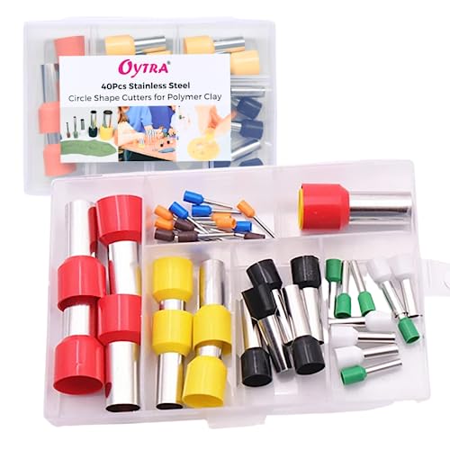 Oytra Cutters for Polymer Clay Round Circle Shape Cutter Jewelry Making Baking Cakes Fondant (40 Pcs/Set) - Image 1