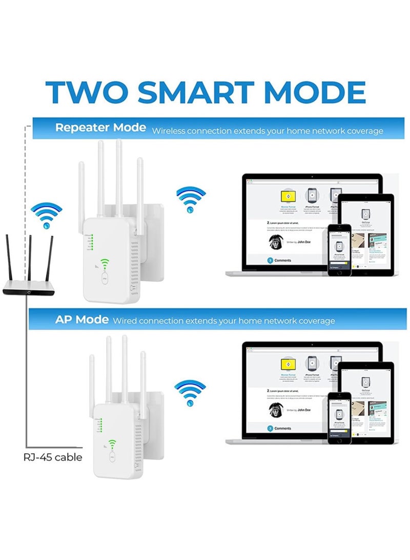 WiFi Extender, Wireless Internet Repeater，With Up to 8000 Square Feet Of Coverage, 1.2Gbps Dual Band 2.4G/5G WiFi Range Extender WiFi - Image 4
