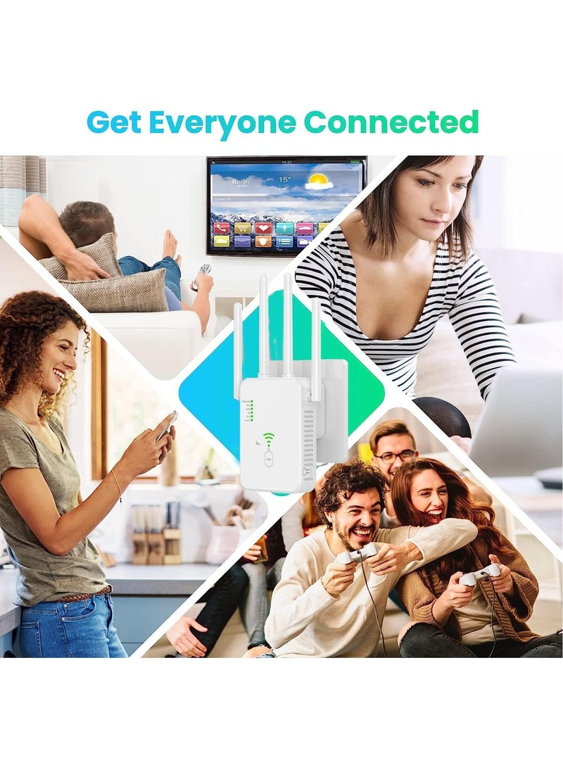 WiFi Extender, Wireless Internet Repeater，With Up to 8000 Square Feet Of Coverage, 1.2Gbps Dual Band 2.4G/5G WiFi Range Extender WiFi - Image 2