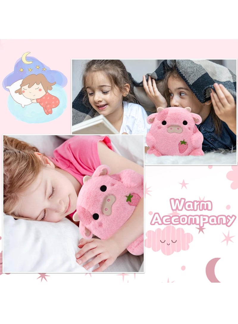 KASTWAVE دردشة بقرة محشوة بالفراولة، وسادة حيوانات، وسادة محشوة ناعمة، محشوة قلق، وسادة قطنية للأطفال، دمية ناعمة، هدايا لطيفة للأولاد والبنات، بقرة جالسة - Image 2