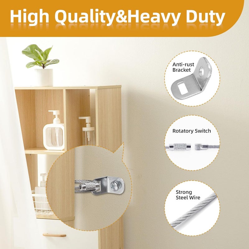 ChenYu Furniture Anchors10set for Baby proofing and Furniture Wall Anchor Wall Anchors for Baby proofing cabinets Anti tip Furniture Straps Safety Essentials for Home - Image 4
