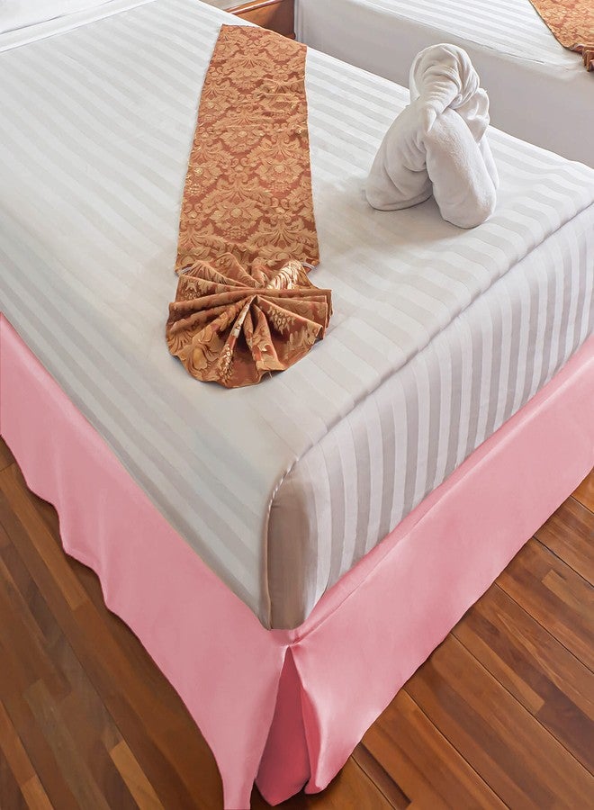 Superior 100% Brushed Microfiber Pleated Bed Skirt, King, Pink - Image 1