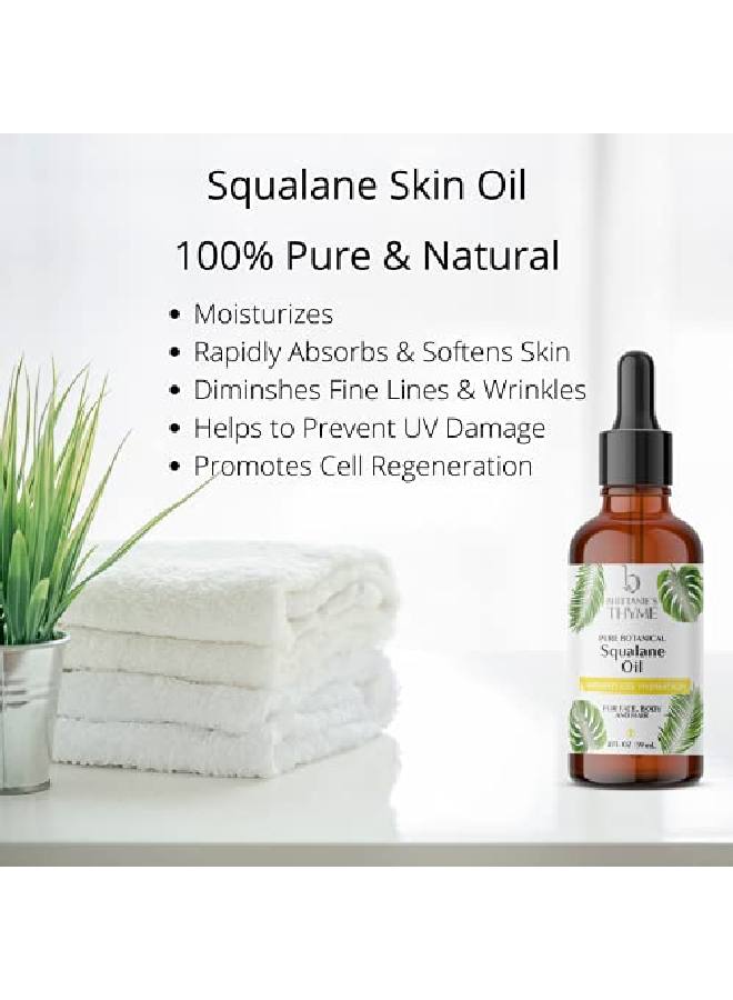 Brittanie's Thyme Squalane Skin Moisturizing Oil 2Oz ; 100% Plant Derived Squalane For Face Skin & Hair ; Luxurious Formula Made With Natural Ingredients All Skin Types Plant Derived - Image 4