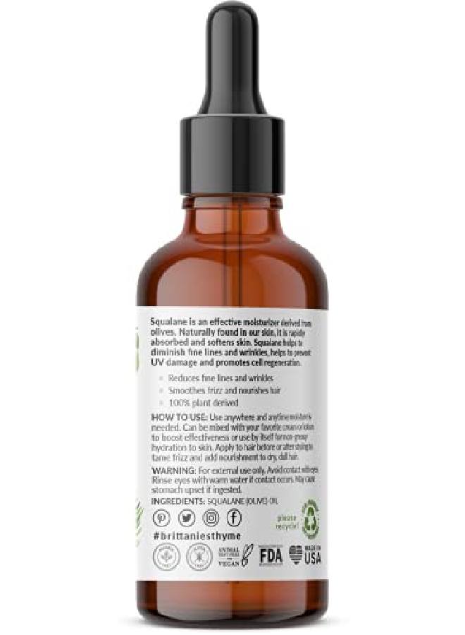 Brittanie's Thyme Squalane Skin Moisturizing Oil 2Oz ; 100% Plant Derived Squalane For Face Skin & Hair ; Luxurious Formula Made With Natural Ingredients All Skin Types Plant Derived - Image 3