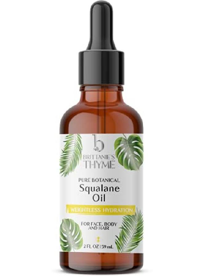 Brittanie's Thyme Squalane Skin Moisturizing Oil 2Oz ; 100% Plant Derived Squalane For Face Skin & Hair ; Luxurious Formula Made With Natural Ingredients All Skin Types Plant Derived - Image 1