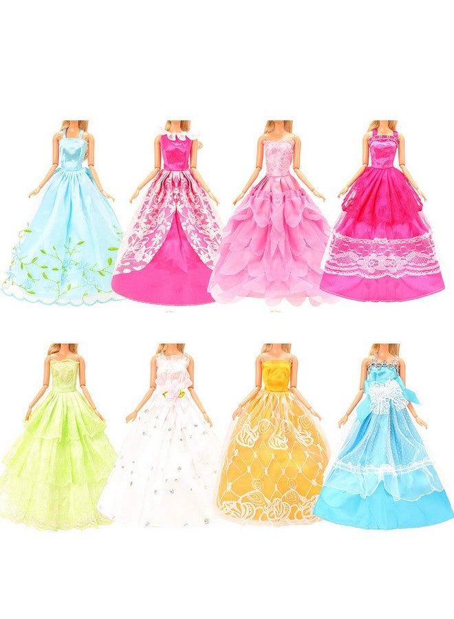 باروا 10 قطعة فساتين مع 17 إكسسوارات ملابس دمى مصنوعة يدويًا وإكسسوارات فساتين حفلات الزفاف للدمى 11.5 بوصة - Image 3