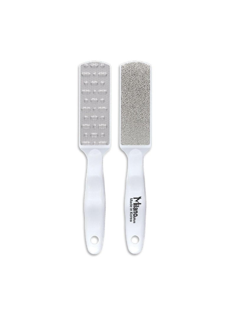 Milano Plus Professional Foot File Callus Remover – Made in South Korea | Double-Sided Pedicure Foot Rasp for Dry, Rough & Cracked Heels | Ergonomic Handle
