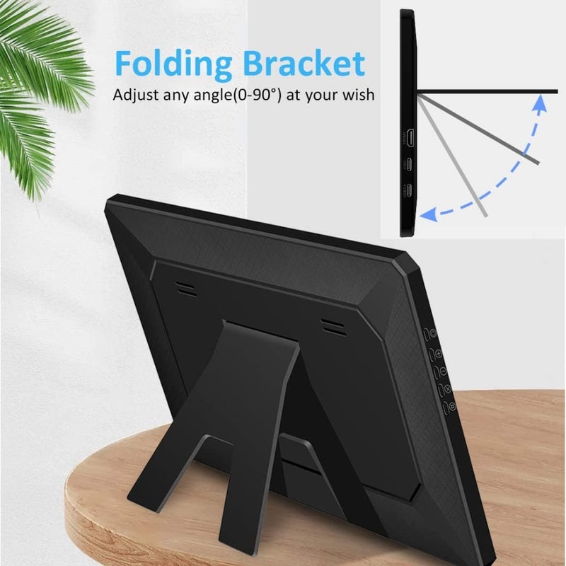 Portable Monitor Touchscreen 10.8 Inch 1920x1080 FHD IPS Display HDMI Type-C USB-C Connectivity Compatible With Raspberry Pi MINI PC Laptop PC Mac Game Console Phone Portable Display for Home Office Travel - Image 5