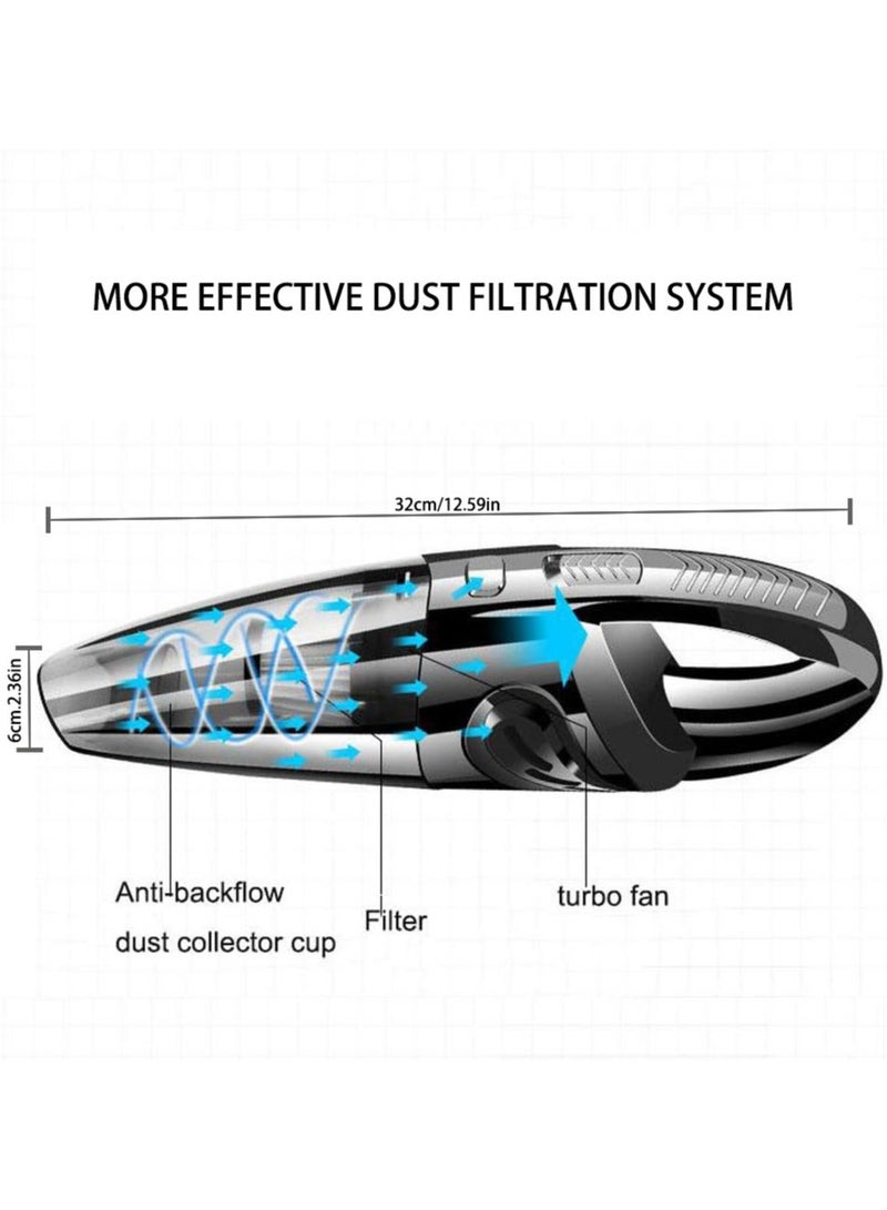 عام مكنسة كهربائية لاسلكية محمولة، مكنسة كهربائية صغيرة لاسلكية للسيارات، جهاز إزالة الغبار اللاسلكي للمنزل والسيارة، مكنسة كهربائية محمولة - Image 5