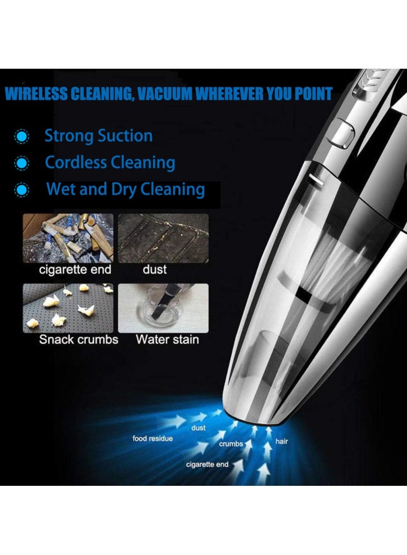 عام مكنسة كهربائية لاسلكية محمولة، مكنسة كهربائية صغيرة لاسلكية للسيارات، جهاز إزالة الغبار اللاسلكي للمنزل والسيارة، مكنسة كهربائية محمولة - Image 2