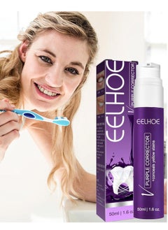 Color Correcting Foaming Toothpaste for Teeth Whitening, Gum Care, Stain Removal, and Yellowing Reduction 50ml