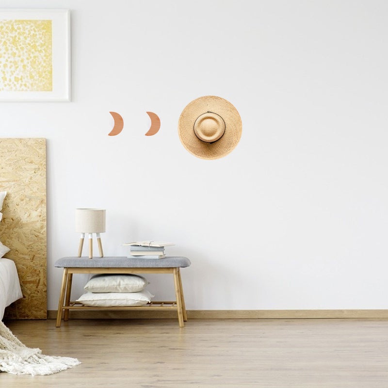 3Pcs Wood Adhesive Hooks Wall Mounted Coat Hooks Practical Wall Hangers - Image 4