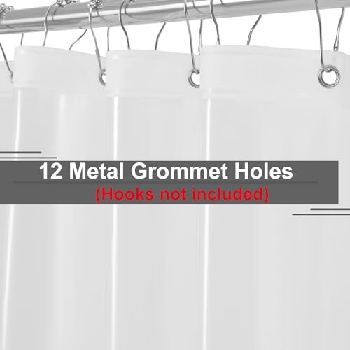 ABSENK Short Clear Shower Curtain Liner 60x60, 12 Grommet Holes Plastic Shower Curtain 60 Inch Length with Magnets, Clear, 60x60 - Image 5