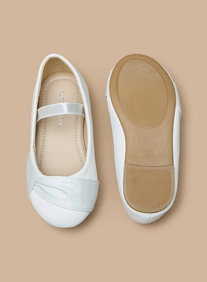 Flora Bella By Shoexpress Girls Drape Accent Slip-On Round Toe Ballerina Shoes