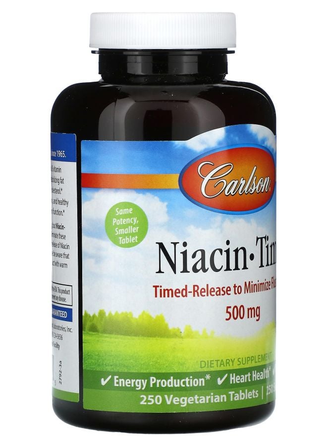Carlson Niacin-Time  500 mg 250 Vegetarian Tablets - Image 2