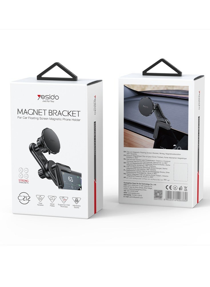 Yesido قفل قاعدة مدمج مع مقبض قفل مثبت للشاشة العائمة مع مغناطيس للسيارة لحامل الهاتف - Image 2