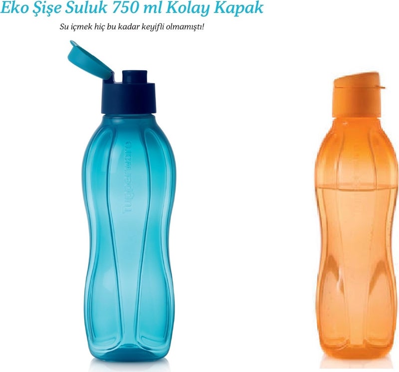 Tupperware Eco Bottle Drinker 750 ml Blue and Orange  - Image 2