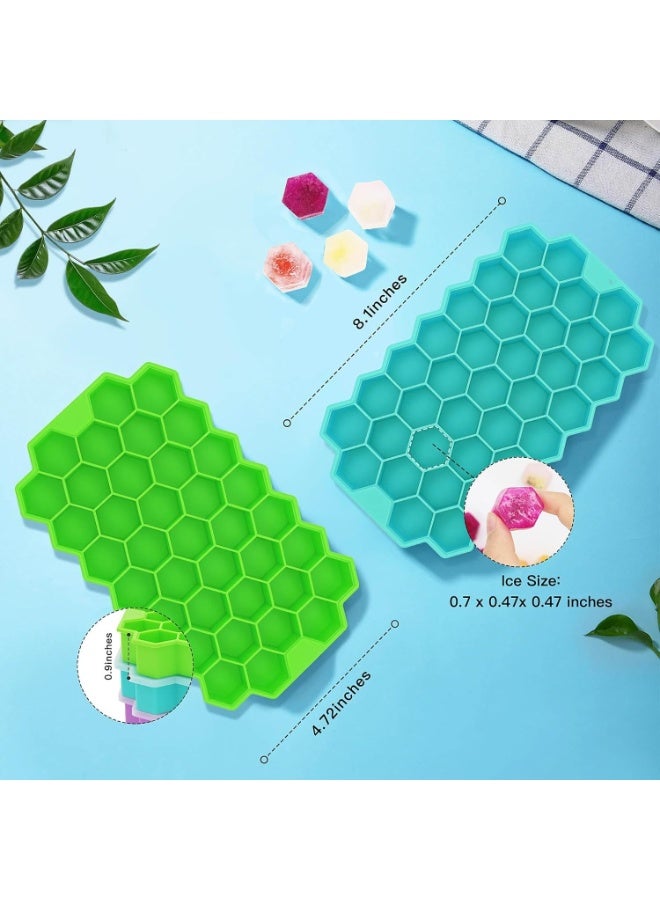 Small Ice Cube Trays, 2 Pack Silicone Ice Cube Molds with Lids, 37 Grid - Image 4
