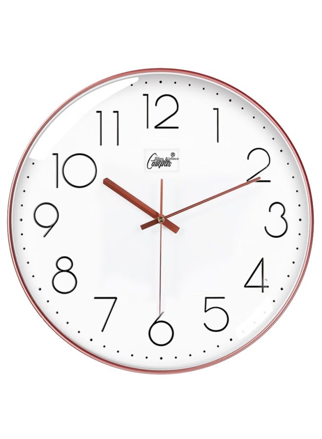 Compas Radio-controlled Clock Automatic Time Setting Minimalist Wall Clock Living Room Examination Room Clock Wall-mounted 2731 Rose Gold 35cm - Image 2