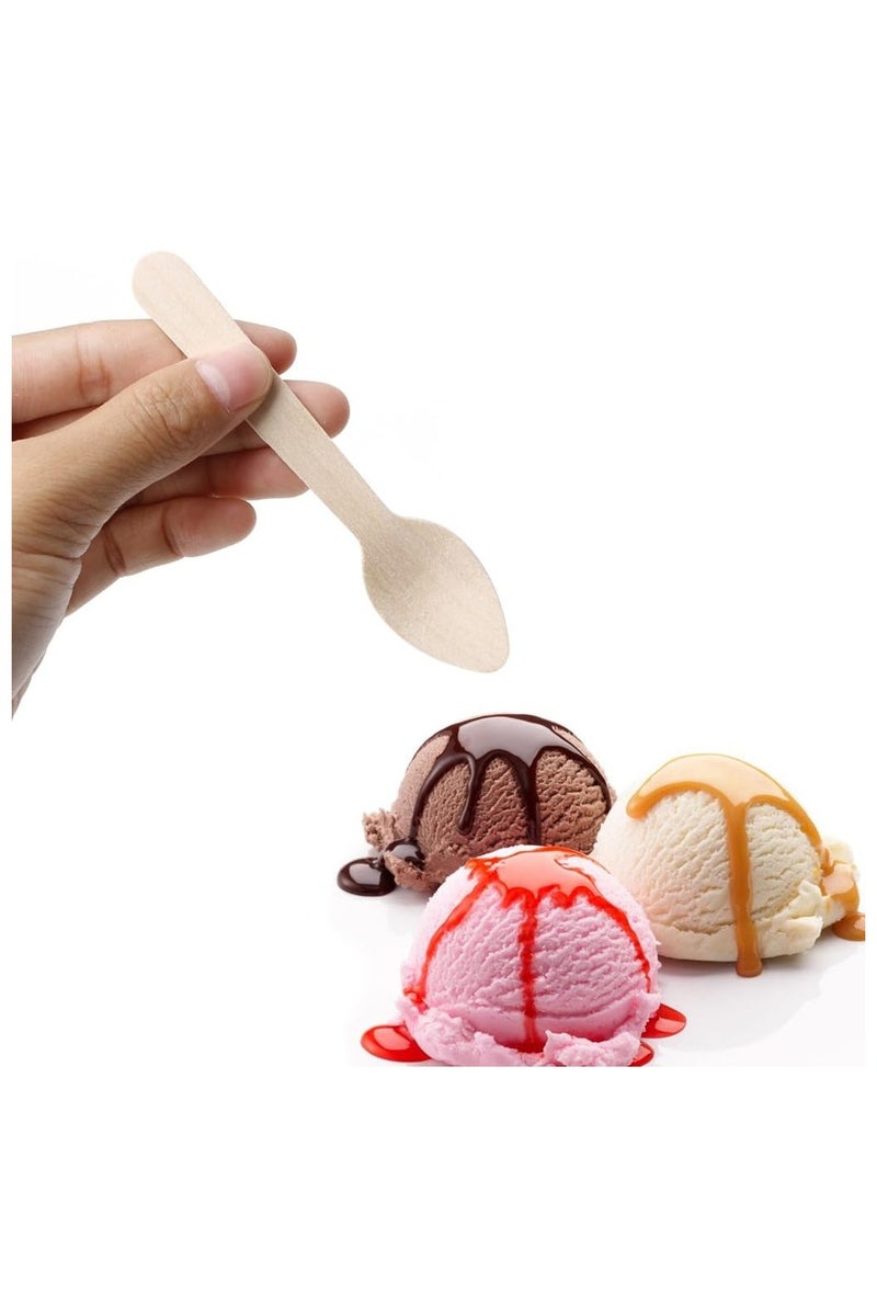 Disposable Wooden Mini Spoons100 Pieces - Image 1