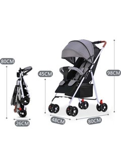 GGEROU Standard Strollers,Lightweight Travel Stroller for Babies & Toddlers, Compact Fold Toddler Stroller and Baby Stroller with Steel Frame, Large Seat Area, Storage Basket for Travel and More  - Image 2