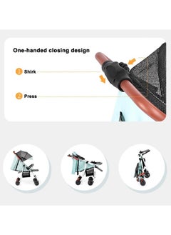 GGEROU Standard Strollers,Lightweight Travel Stroller for Babies & Toddlers, Compact Fold Toddler Stroller and Baby Stroller with Steel Frame, Large Seat Area, Storage Basket for Travel and More  - Image 3