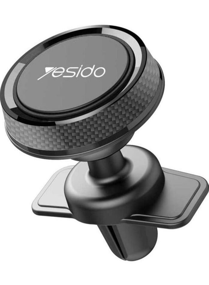 ELTRAZONE Mobile Magnetic Car Holder Black 360 Degree Magnetic Mount Air Vent Cradle Compatible with iPhone 12 mini/12/12 pro, Samsung Galaxy S21/20 or Note Ultra Huawei and more - Image 1