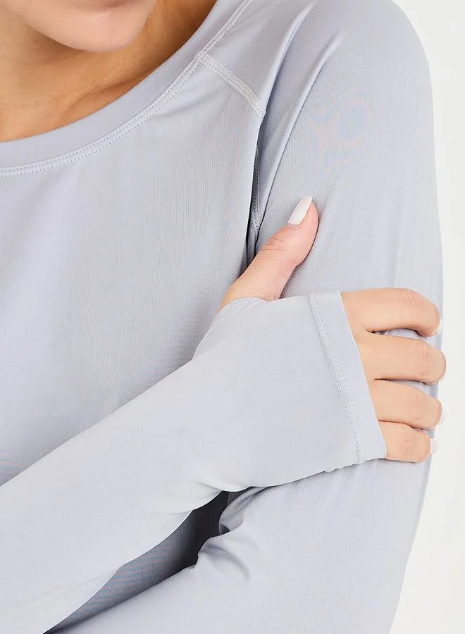 Styli Active Textured Peep Back Single Side Slit Top