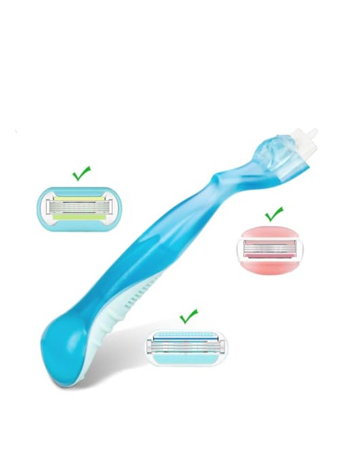 VANEST Replacement Handle Compatible with Gillette Venus Comfort Glide Razor Handle Nonslip Ergonomic Handles for Women Blue - Image 3