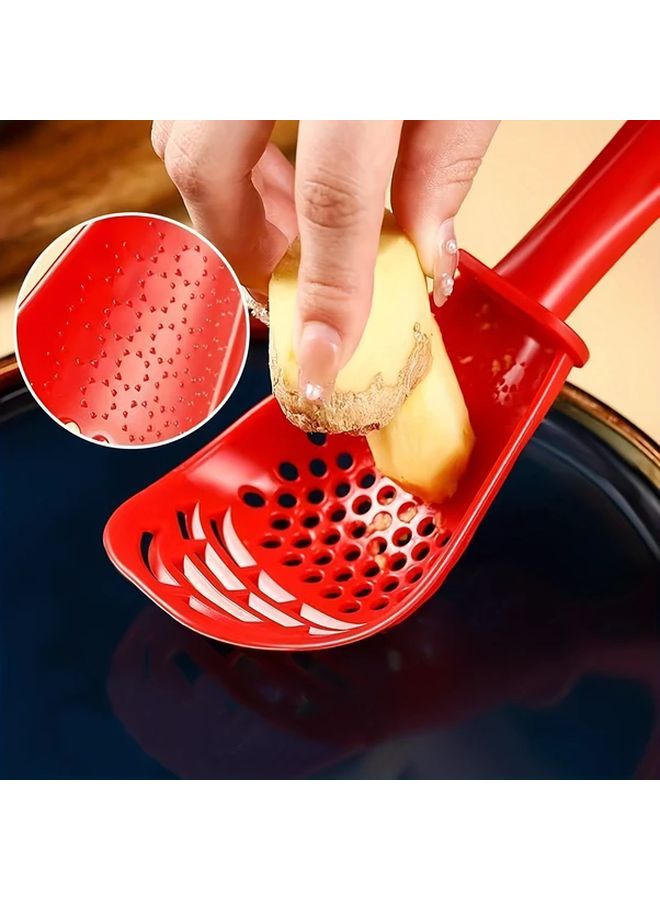 Red 1pc Multi Functional Kitchen Spoon Masher Grinder For Potato Ginger Garlic - Image 2