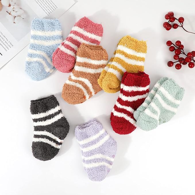 WKLOUYHE Baby Fluffy Socks, Toddler Thermal Cozy Bed Socks Slipper Socks for Boys and Girls_Pack Of 06(3-5 Years) - Image 4