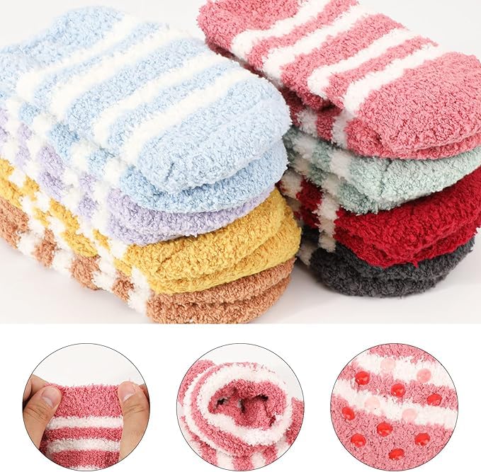 WKLOUYHE Baby Fluffy Socks, Toddler Thermal Cozy Bed Socks Slipper Socks for Boys and Girls_Pack Of 06(3-5 Years) - Image 3