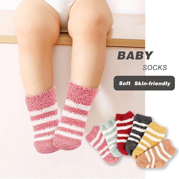 WKLOUYHE Baby Fluffy Socks, Toddler Thermal Cozy Bed Socks Slipper Socks for Boys and Girls_Pack Of 06(3-5 Years) - Image 5