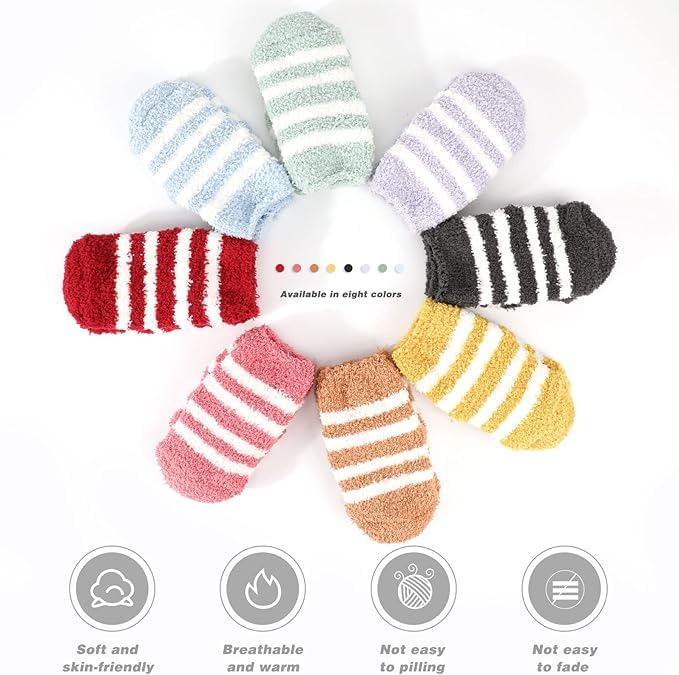 WKLOUYHE Baby Fluffy Socks, Toddler Thermal Cozy Bed Socks Slipper Socks for Boys and Girls_Pack Of 06(3-5 Years) - Image 2
