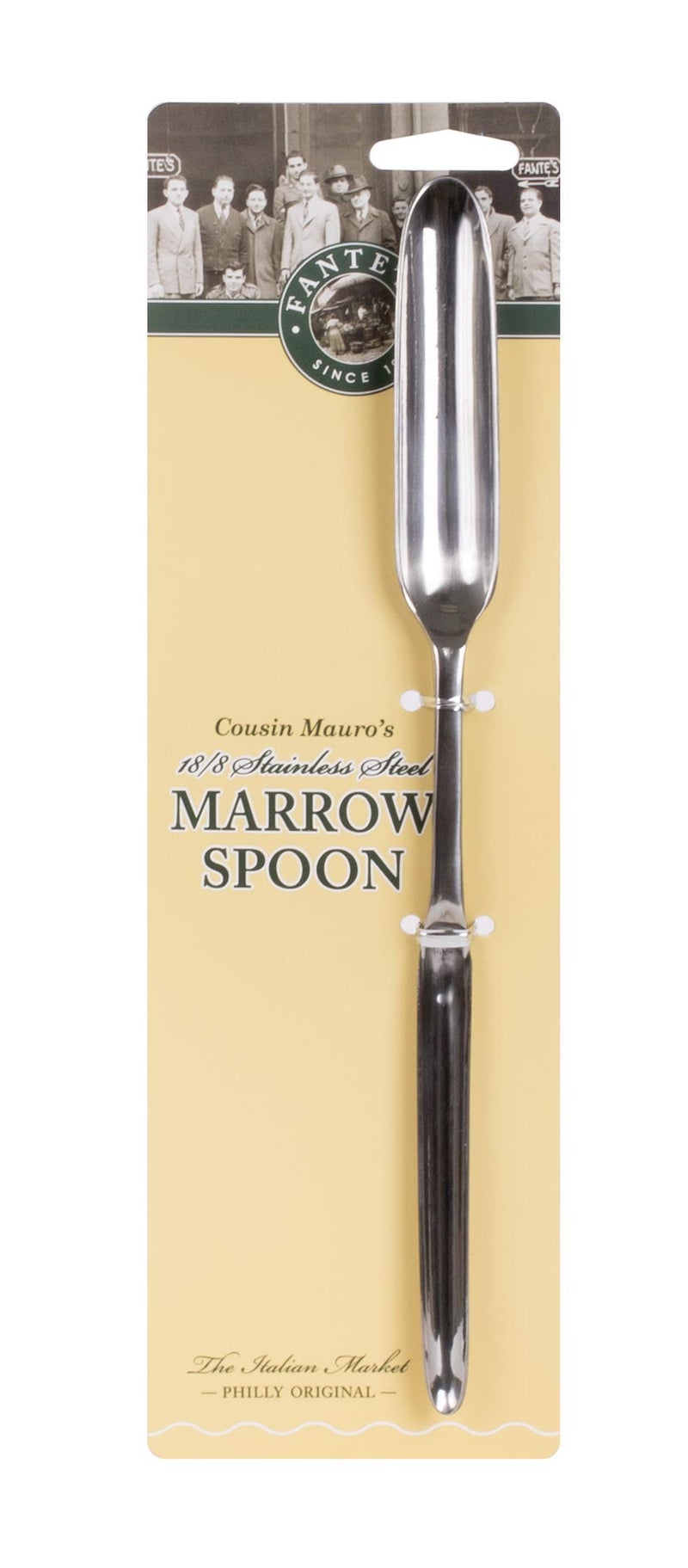 Fante's Fantes Marrow Spoon, Japanese 18/8 Stainless Steel, for Narrow and Big Bones, The Italian Market Original since 1906 - Image 1