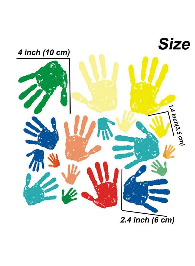 Maydahui 50Pcs Colorful Handprint Wall Decal Paint Splash Decor Stickers Peel And Stick Diy For Kids Room Nursery Playroom Home Decoration - Image 4