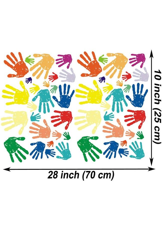 Maydahui 50Pcs Colorful Handprint Wall Decal Paint Splash Decor Stickers Peel And Stick Diy For Kids Room Nursery Playroom Home Decoration - Image 3
