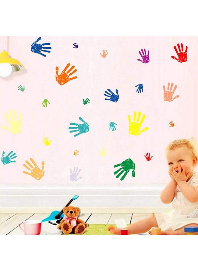 Maydahui 50Pcs Colorful Handprint Wall Decal Paint Splash Decor Stickers Peel And Stick Diy For Kids Room Nursery Playroom Home Decoration - Image 5