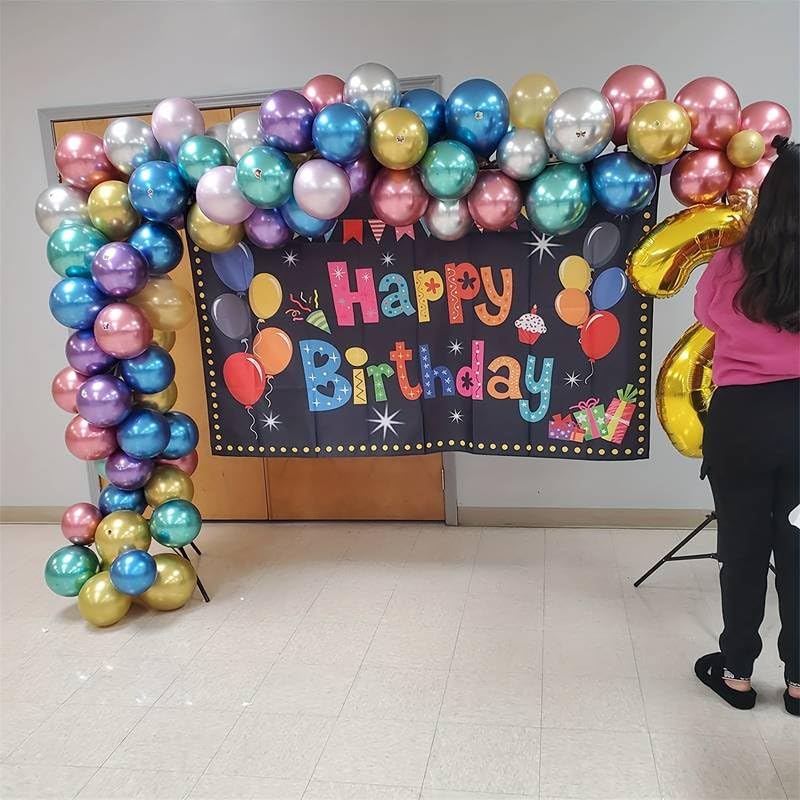 Flyloons 50 pcs MultiColor Metallic Chrome Balloons for Birthday Decoration items celebration Anniversary Girls Boys Men Women - Image 2