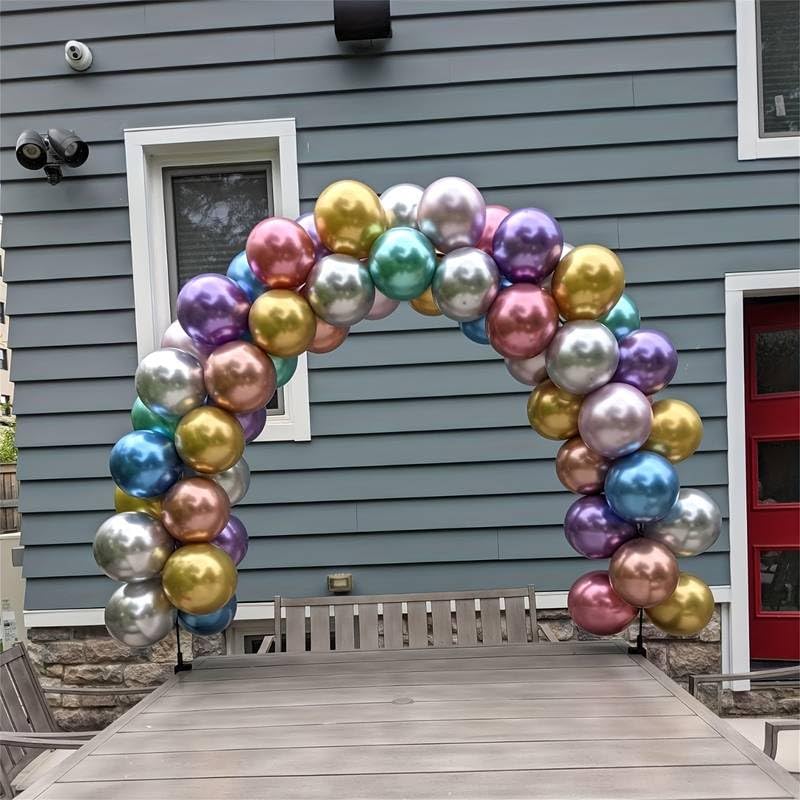 Flyloons 50 pcs MultiColor Metallic Chrome Balloons for Birthday Decoration items celebration Anniversary Girls Boys Men Women - Image 4