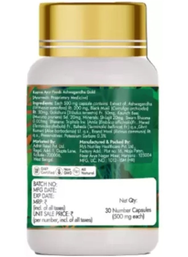 Kapiva Ashwagandha Gold 30 Capsules  - Image 4