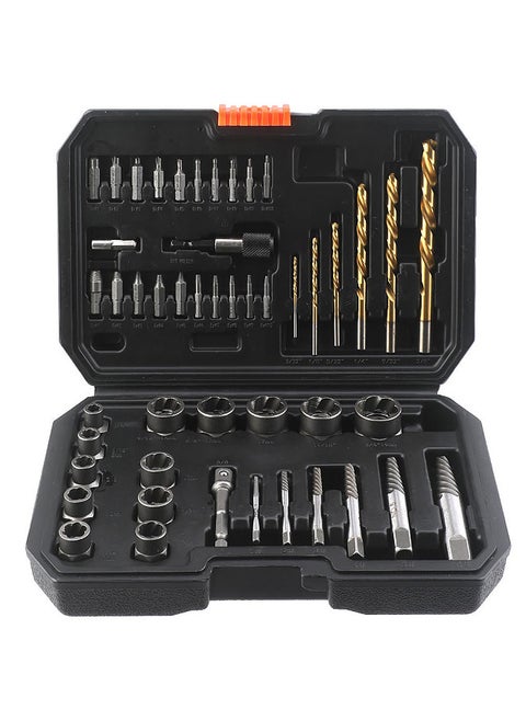48-Piece Set Impact Bolt Extractor Screw Extractor Set and Stripped Screw Remover, 13-Piece Bolt Extractor, 6-Piece HSS Drill Bit, 6-Piece Spiral Screw Extractor