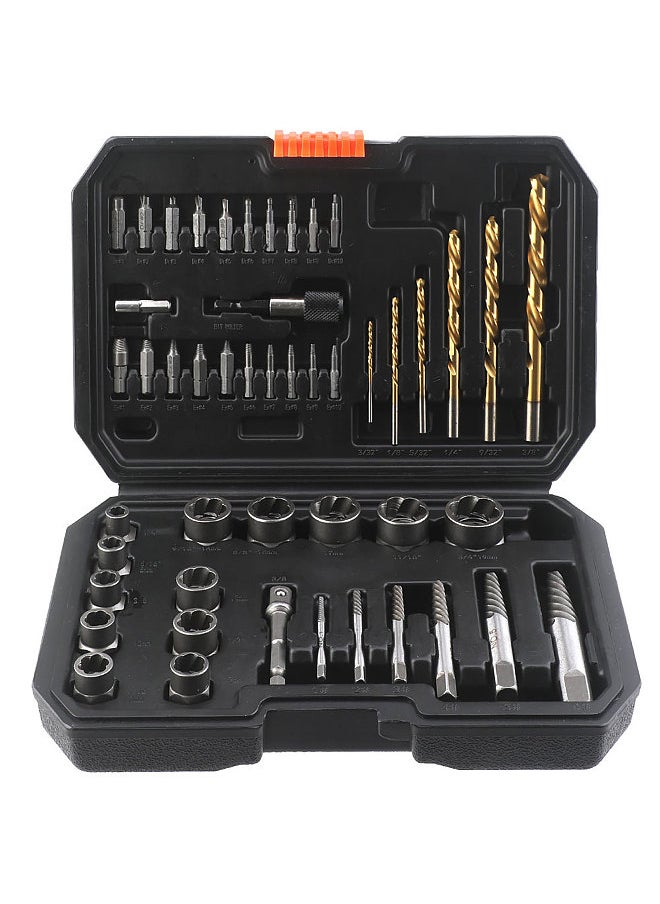 Lepmerk 48-Piece Set Impact Bolt Extractor Screw Extractor Set and Stripped Screw Remover, 13-Piece Bolt Extractor, 6-Piece HSS Drill Bit, 6-Piece Spiral Screw Extractor  - Image 1