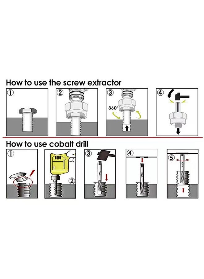 Lepmerk 48-Piece Set Impact Bolt Extractor Screw Extractor Set and Stripped Screw Remover, 13-Piece Bolt Extractor, 6-Piece HSS Drill Bit, 6-Piece Spiral Screw Extractor  - Image 2
